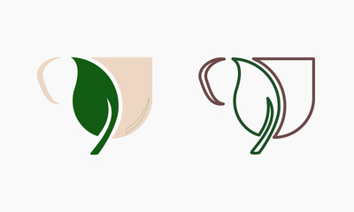 illustration vector of the coffee leaf template design food and drinks or restaurant logo, cafe logo, product brand logo