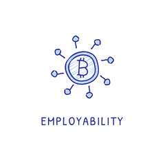 EMPLOYABILITY icon in vector. Logotype - Doodle
