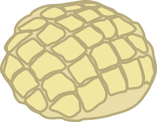 美味しいメロンパンのイラスト素材