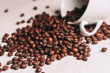 a cup of coffee breakfast fresh scent view from above