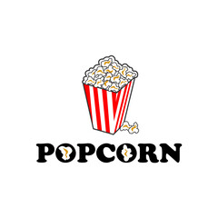 POPCORN LOGO DESIGN, TEMPLATE, INSPIRATION, CORN, VECTOR