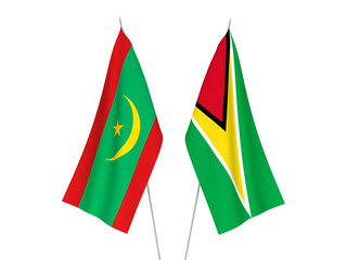 Co-operative Republic of Guyana and Islamic Republic of Mauritania flags