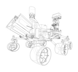 Fototapeta na wymiar Mars Rover. Vector rendering of 3d