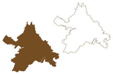 Tanahbesar island (Republic of Indonesia, South East Asia, Aru Islands Archipelago) map vector illustration, scribble sketch Wokam map