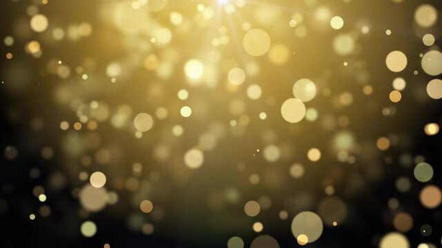 defocused gold bokeh particles background loop