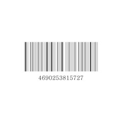 Black barcode icon on white background. Symbol, logo illustration. Flat vector illustration.