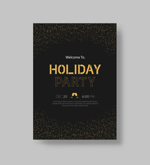 Vector illustration design holiday party and happy new year party invitation flyer and greeting card template