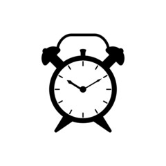Alarm clock icon in sketch style on white background. Timer icon. White background. Isolated flat vector illustration.