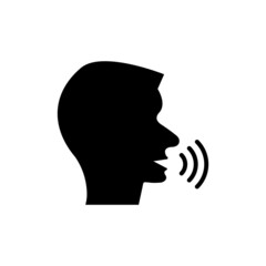 Speak icon vector. Talking person sign illustration. Communication icon symbol. Symbol, logo illustration.