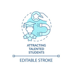 Recruiting talented students concept icon. University and company partnership. Hire graduates abstract idea thin line illustration. Vector isolated outline color drawing. Editable stroke