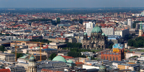 Naklejka premium Aerial Panoramic View, Cityscape, Berlin, Germany, Europe