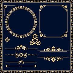 Vintage Set. Floral elements for design monograms, invitations, frames, menus and labels. Graphic design of the website, cafes, boutiques, hotels, wedding invitations.