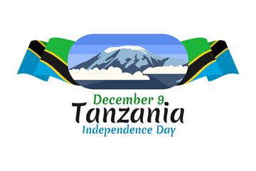 December 9, Independence Day of Tanzania vector illustration. Suitable for greeting card, poster and banner.