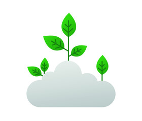 Cloud leaf icon vector illustration. The concept of an ecological world. editable vector
