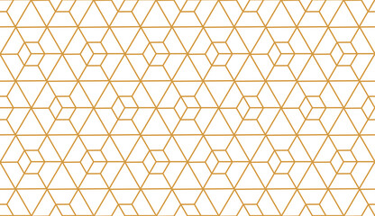 The geometric pattern with lines. Seamless vector background. White and gold texture. Graphic modern pattern. Simple lattice graphic design