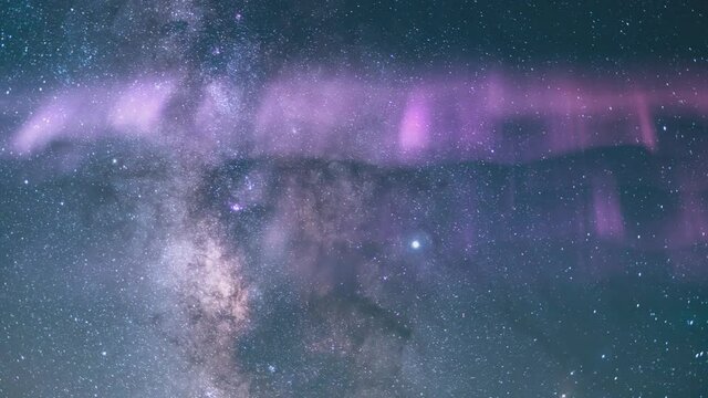 Aurora Milky Way Galaxy Time Lapse Southwest 50mm Sunrise