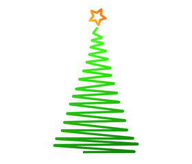 Christmas greeting card. pine tree and star icon. christmas background, banner. editable vector.
