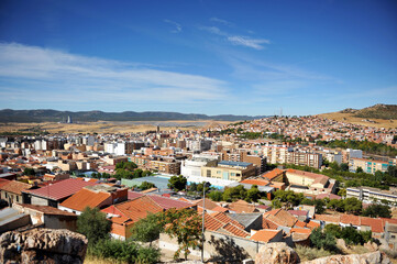 Fototapeta na wymiar Panoramic of Puertollano main industrial city of Castilla-La Mancha, Spain 