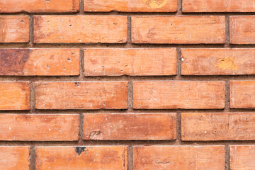 Obraz premium Grunge old red orange brick pattern wall textured background.