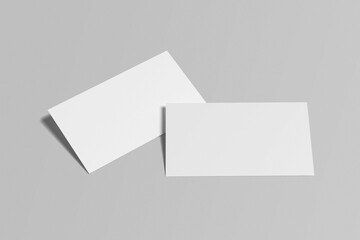 Business card mockup on gray background