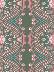 Tribal ethnic ornamental texture. Folk embroidery. Traditional ornament stripe, seamless pattern background. Hand drawing illustration. Digital art illustration