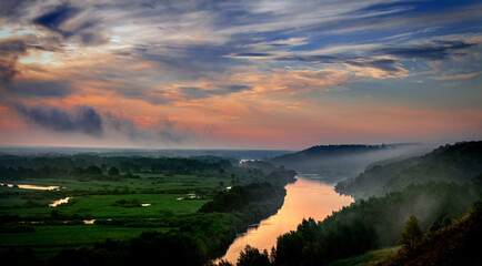 magnificent views of Russian nature, sunset colors, delightful landscapes that bring the viewer into a state of meditation and relaxation.