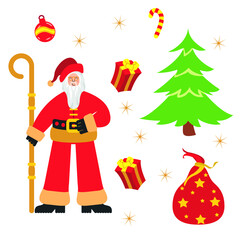 Christmas Santa Card - obrazy, fototapety, plakaty