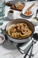 italian cuisine pasta alfredo modern style