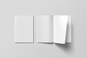 Cover and opened page of magazine mockup