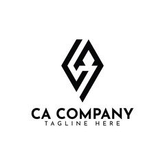 A square CA or AC letter logo vector, simple and modern, suitable for any business