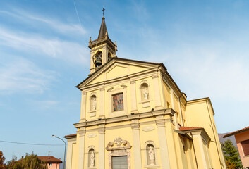 View of San Lorenzo church in Biandronno, province of Varese, Lombardy, Italy
