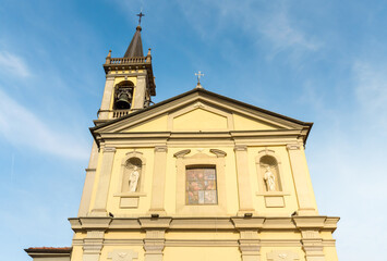 View of San Lorenzo church in Biandronno, province of Varese, Lombardy, Italy