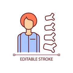 Orthopedic doctor RGB color icon. Orthopedic surgeon. Spine diseases treatment. Back problems diagnosis. Orthopedics. Isolated vector illustration. Simple filled line drawing. Editable stroke