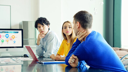Group of multi racial people meeting in the office. Global business. Teamwork of business. Diversity.