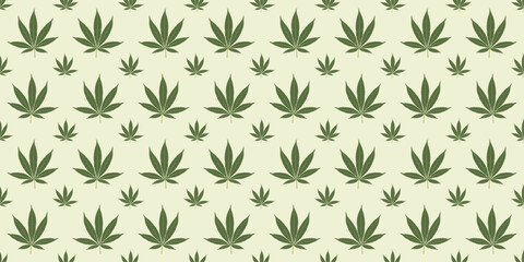 Seamless marijuana background with geometric leaves pattern