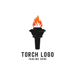 torch icon vector logo design template