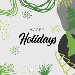 Fototapeta premium Merry Christmas greeting cards. Trendy abstract square Winter Holidays art templates. New year joyful season greeting cards. For social media post, mobile apps, banner design and web/internet ads.