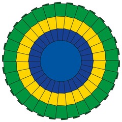 Obraz premium Brazilian tricolor cockade, Brazil, vector illustration