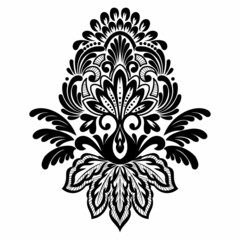 Damask central element isolated. Vector damask illustration.
