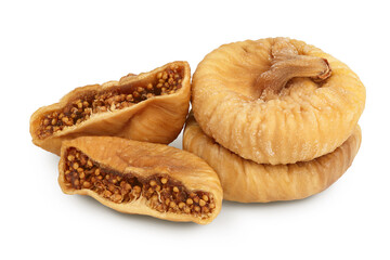 dried fig isolated on white background with clipping path and full depth of field