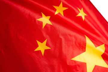 China flag waving as a background.