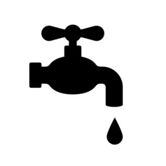 Faucet symbol black icon. Clipart image isolated on white background