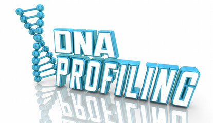 Naklejka premium DNA Profiling Testing Checking Hereditary Patterns Health Biology 3d Illustration