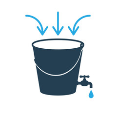 Stress bucket concept image. Clipart image - obrazy, fototapety, plakaty
