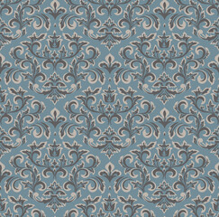 Damask seamless pattern element. Vector floral damask ornament vintage illustration.