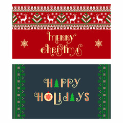 Vector Happy Holidays text. Calligraphic lettering design card template.Creative typography gift poster for holidays on white background. Vector Ink illustration. For cards, invitations, prints.