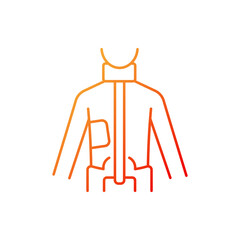Milwaukee brace gradient linear vector icon. Spinal orthosis. Spine deformaty correcting corset. Nonsurgical treatment. Thin line color symbol. Modern style pictogram. Vector isolated outline drawing