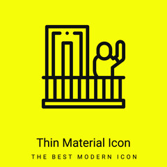 Balcony minimal bright yellow material icon