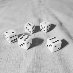 dice on a white background