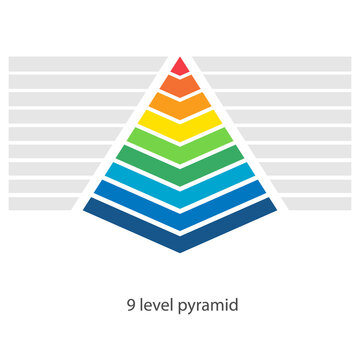 9 level pyramid diagram. Clipart image